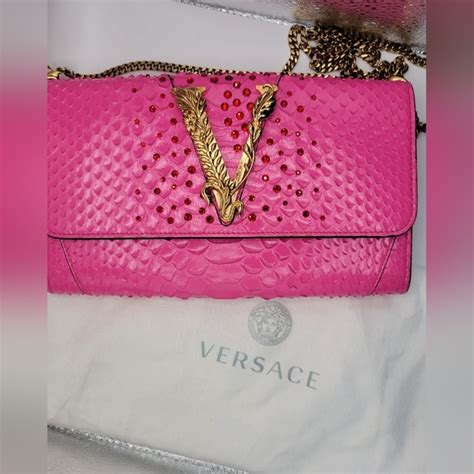 versace virtus python crossbody clutch bag|Bags .